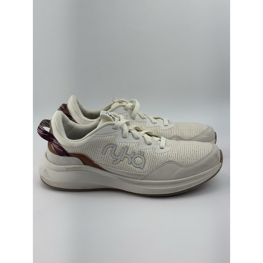 Ryka Freehand Women's Walking Shoes Cream White Maroon ActivFOAM Size 9